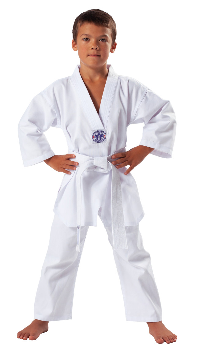 Taekwondo Clothing Performance Practice Boy Girl Kid Uniform Long/Short-sleeved 