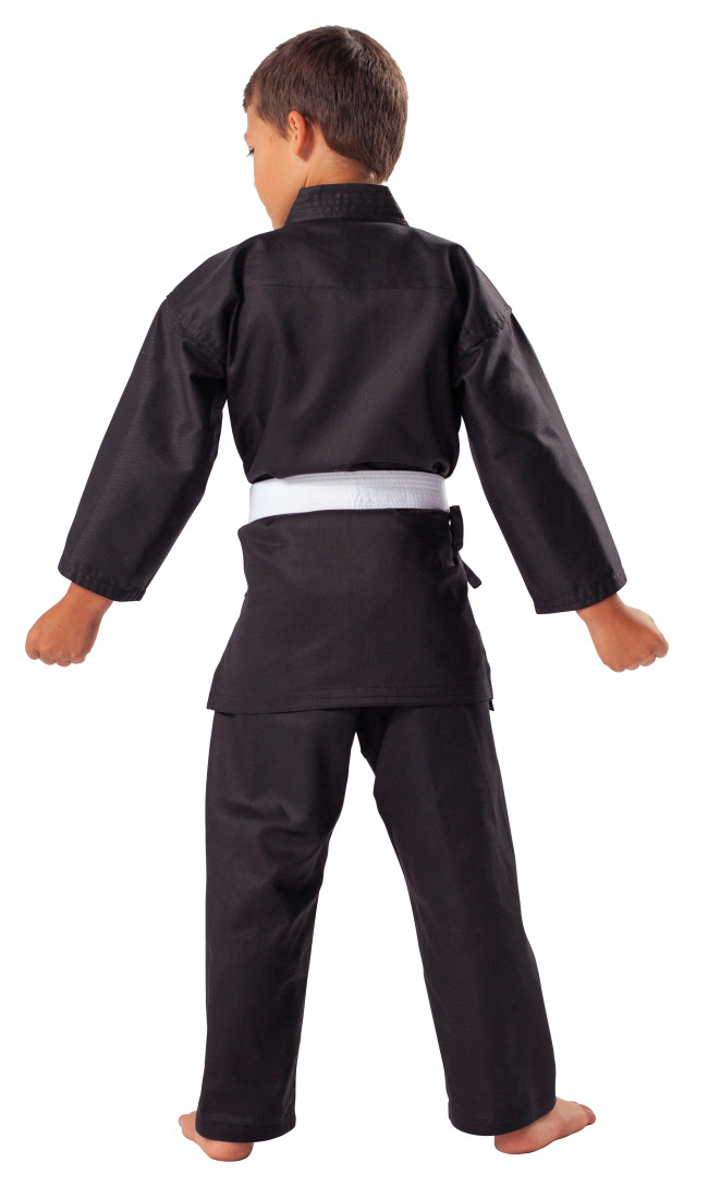 ZT Brand New Karate Suit Uniform Kimono White Black Polycotton Lightweight Kids 