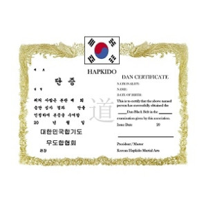 Hapkido Dan Certificate #5002008