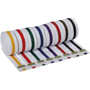 CLUBLINE White Belts with Colored Stripe