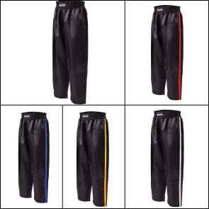 Clubline Black SATIN PANTS with stripe #52010, 52011, 52012, 52013, 52014