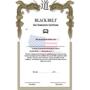 Black Belt Dan Certificate